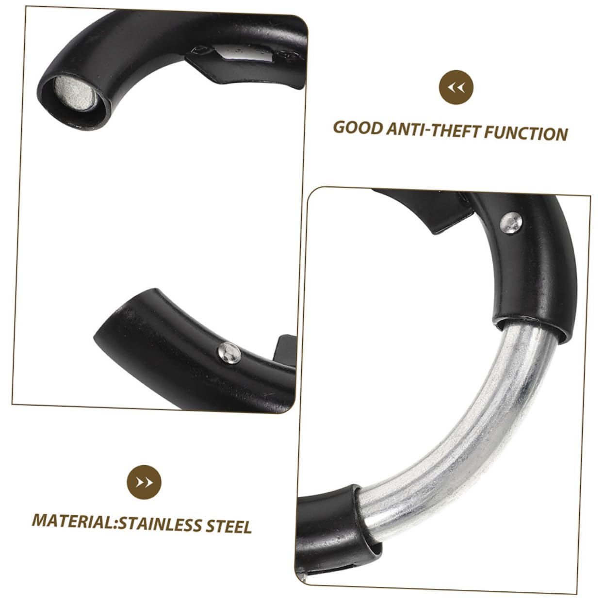 Lucchetto Antifurto per Bici e Scooter, 3 Set, Nero | Acciaio Inossidabile, Anti-graffio e Resistente All’usura, Accessorio per Ciclismo