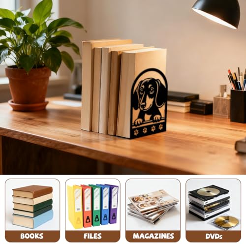 Sujetalibros decorativo moderno Peacoblue perro salchicha el regalo perfecto para lectores 6