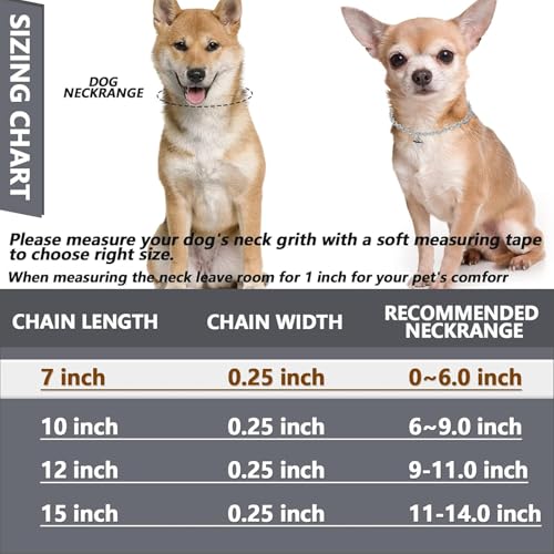 Image of HOWWFALY Dog Collar and Cat Chain Necklace Stainless Steel Adjustable 18K Sliver Heart-Shaped Necklace for Small Pets Cats Kitten Puppy (Sliver, 10 inch)