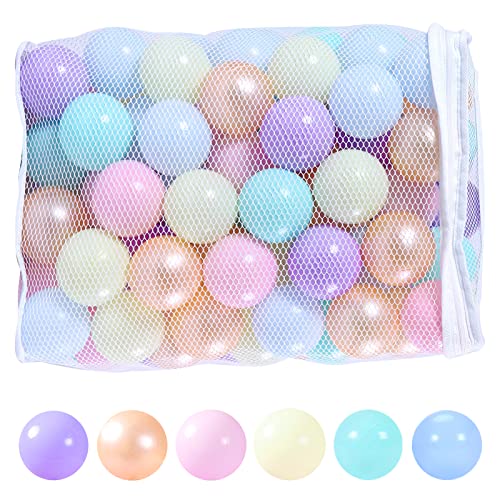 STARBOLO Ball Pit Balls for Kids -100Pcs Macaron Pit Balls Crush Proof Plastic Toy Balls for Toddler Ball Pit, Ball Pit Play Tent, Baby Pool Water Toys , Kiddie Pool, Party Decoration, Photo Props