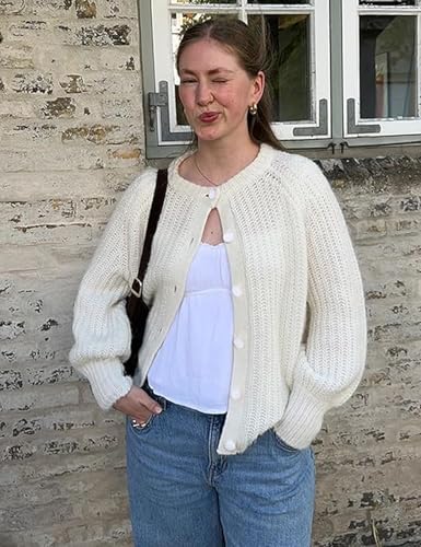 Image of Knitted Chunky Cardigan Sweaters for Women Button Down Cardigans Open Front Sweater Tops Y2k Outwear Coats