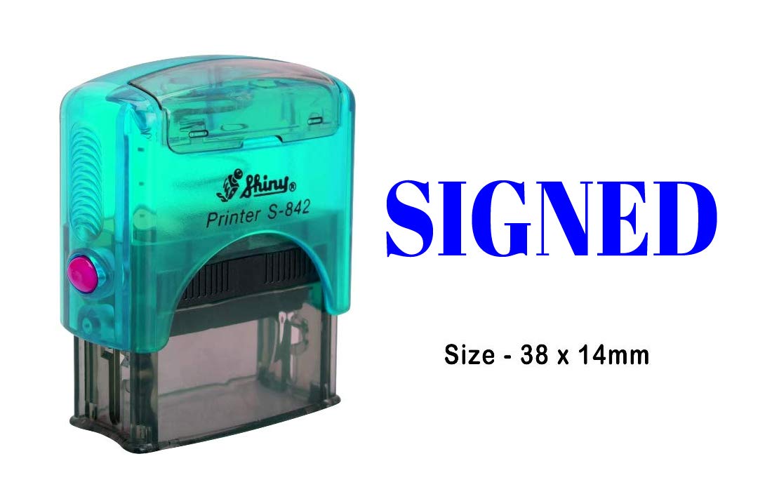 PrintValueSigned Self Inking Rubber Stamp Office Stationery Custom Shiny Stamp