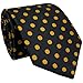 Retreez Polka Dots Woven Microfiber Men's Tie - Black with Gold Dots