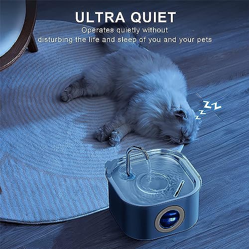 Image of Beauenty Cat Water Fountain,Stainless Steel Pet Fountain with Quiet Pump,3.2L /108oz Large Capacity Pet Water Dispenser Suitable for Indoor Use (Style)