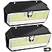 Luz Solar Exterior, 282 LED Luces Solares 【2600 Lumens - 3 Modos - 2 Pack】 Luces de Seguridad con Sensor de Movimiento, Focos Led Exterior Impermeable Aplique Lámpara Solar para Exterior Jardin Garaje