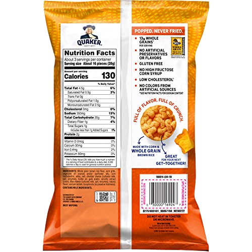 Image of Quaker Popped Rice Cake Cheddar Cheese, 3.03 Oz
