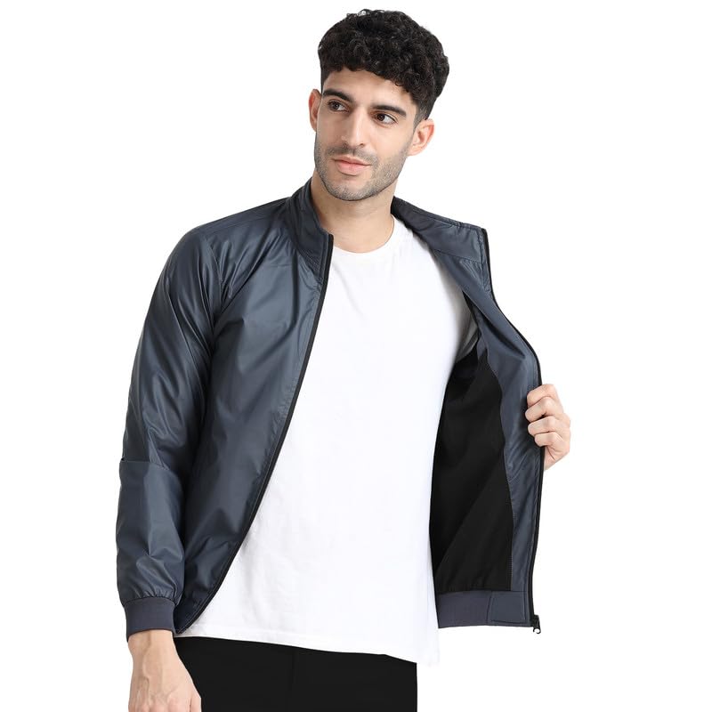 XTRIM Windcheater RainCoat For Men, Athletic Track Jacket For Men, Breathable Full Sleeves Polyester Sports Wear, Lightweight, Jacket For Bikers With Front Zip Closure, Water-Resistance