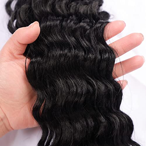 MAYSA Ocean Wave Crochet Hair Extensions 30in Crochet Hair 6Packs Soft Synthetic Braiding Curly Crochet Hair for Women #1B