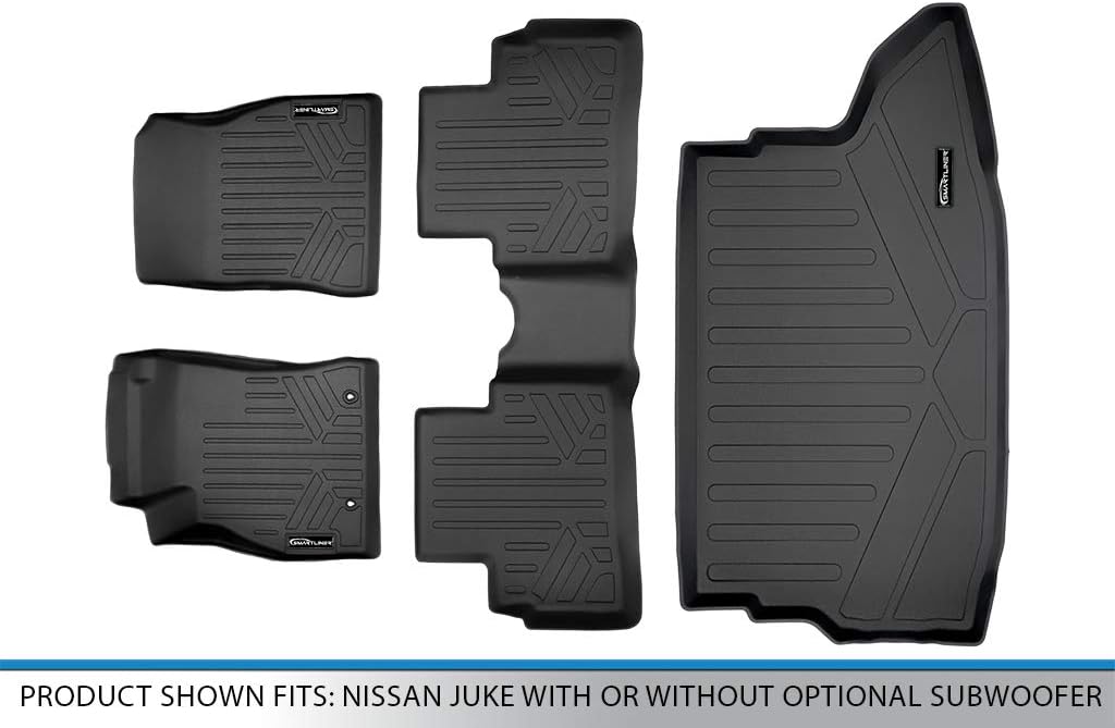 MAXLINER Custom Floor Mats and Cargo Liner Trunk Set Black for 2011-2017 Nissan Juke with or Without Optional Subwoofer