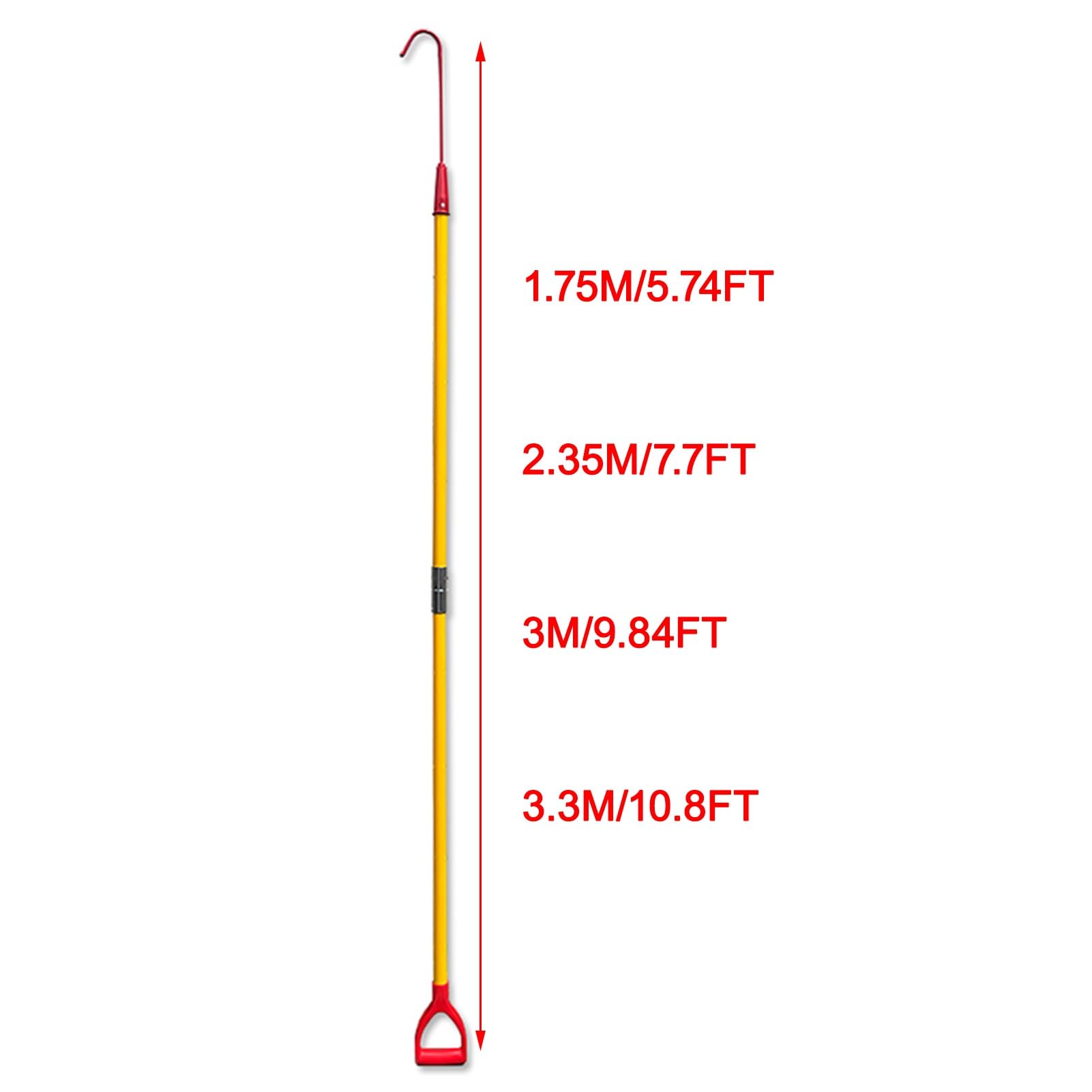 Gancho De Rescate De Seguridad Eléctrica, Gancho de rescate aislado de alto voltaje con mango antideslizante, para seguridad de electricistas de bomberos en fábrica/hogar(3m/9.84ft)