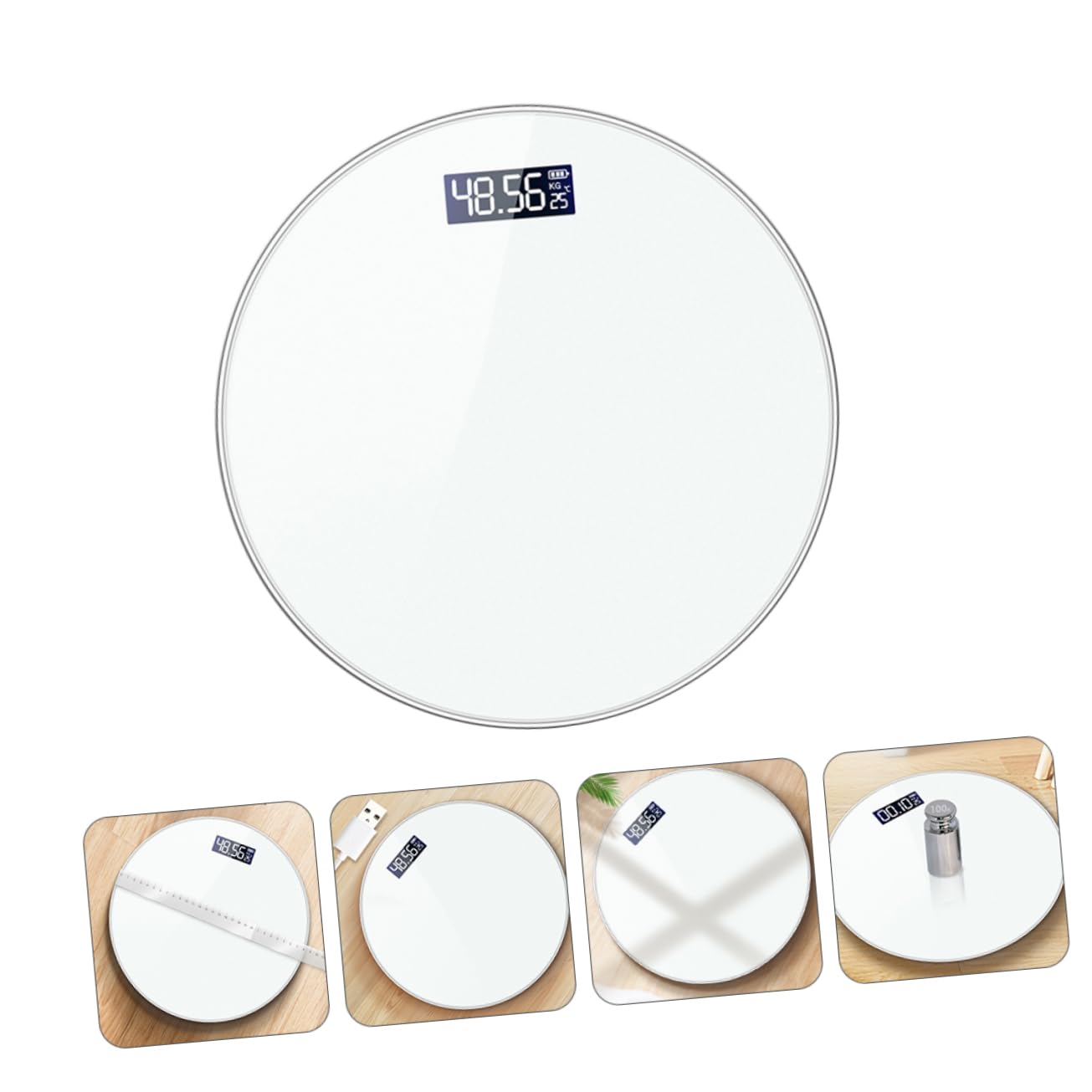 Yardenfun per Peso Corporeo con Display Della Temperatura Scala per Uso Temperato e Ricaricabile Tramite USB Display LCD e Controllo Touch per e Sportivi