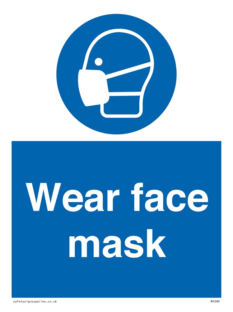 Pack of five - Wear Face Mask Sign - 150x200mm - A5P