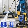 QIOMALA Electric Pressure Washer, 4800 PSI 3.0GPM High Pressure Cleaning Machine with 35 FT Power Cord, 20 FT Hose, Foam Cannon, 4 Nozzles,Easy Store for Car/Garage/Patio, Blue