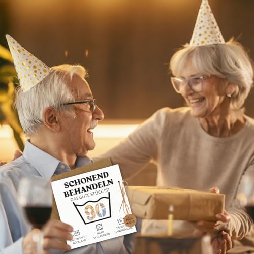 Geburtstagskarte 90 Geldgeschenke Verpackung mit Umschlägen, Lustig Geschenke zum 90 Geburtstag Mann Frau, Geldgeschenke Geburtstag 90, Schonend Behandeln Geschenk 90. Geburtstag Mann Frau