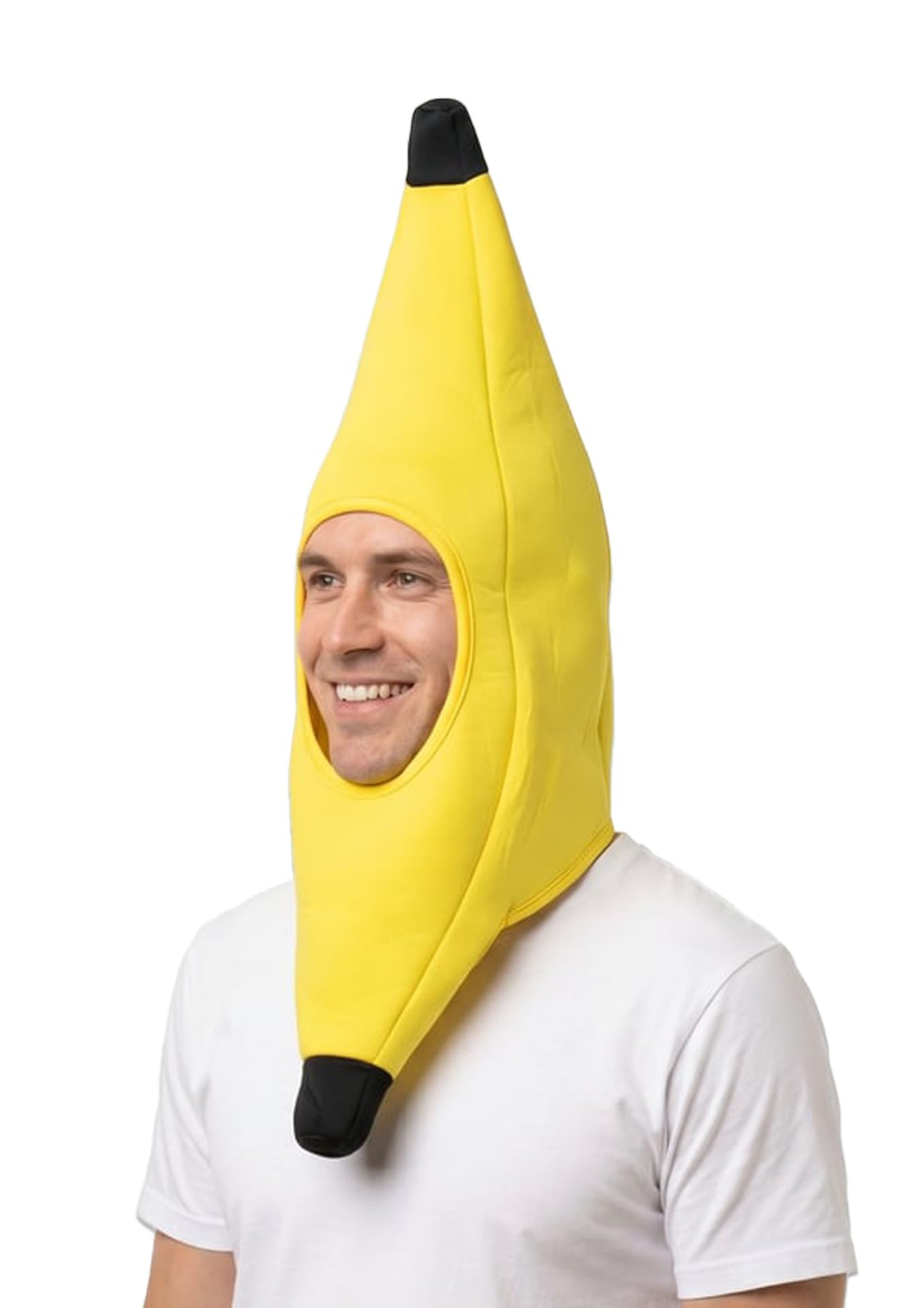 HENBRANDT 6 x Adult Banana Head Novelty Hat 54cm Funny Yellow Banana Hat Festival Plush Fruit Headgear Photo Prop Cosplay Headwear Unisex Fancy Dress Costume Accessory for Men and Women