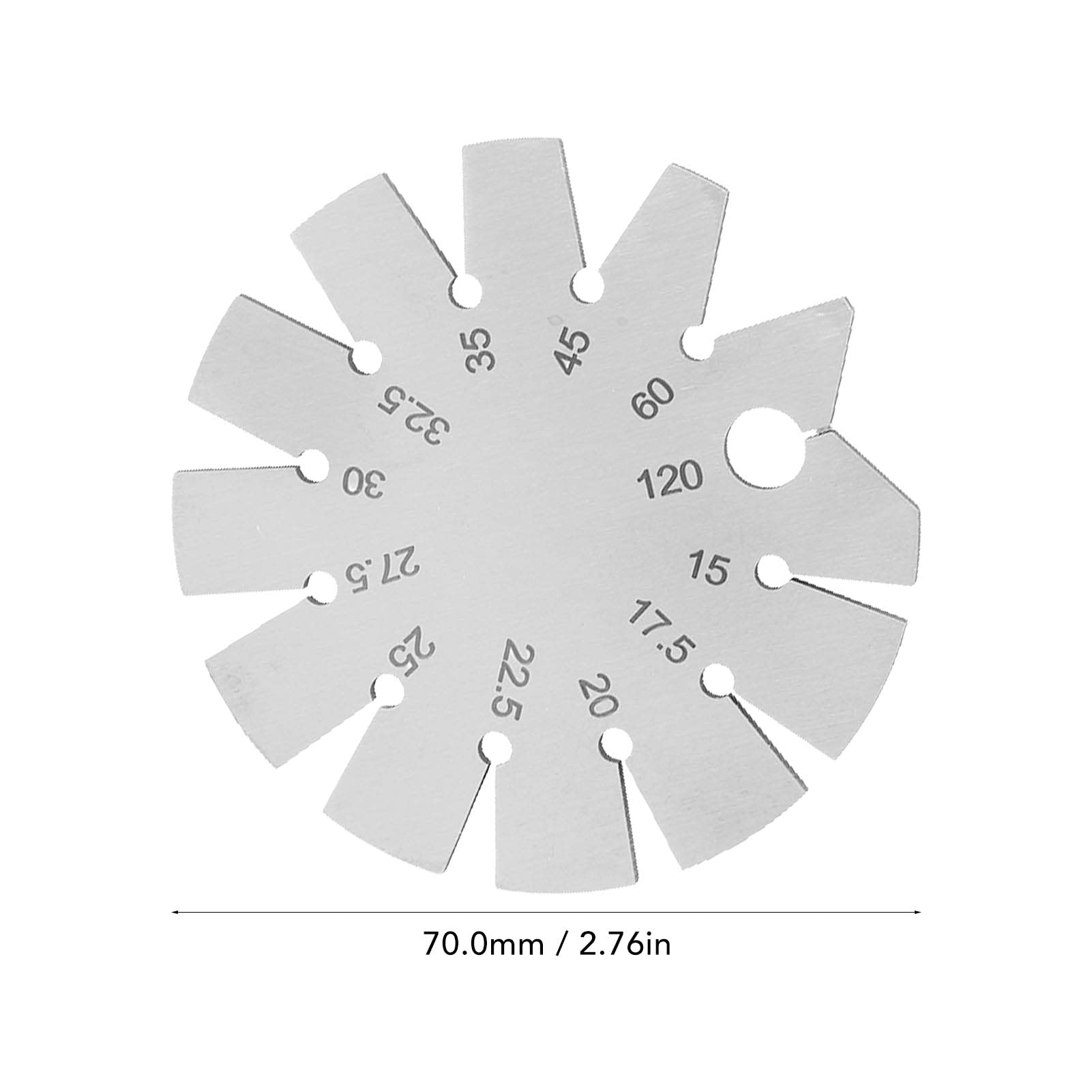 Generic Mesure D'angle biseauté, Gabarit de Jauge d'angle en Acier Inoxydable, Outil de Coupe Rapporteurs 15°-120° pour la Mesure de la Lame Ciseaux Avions de Couteau