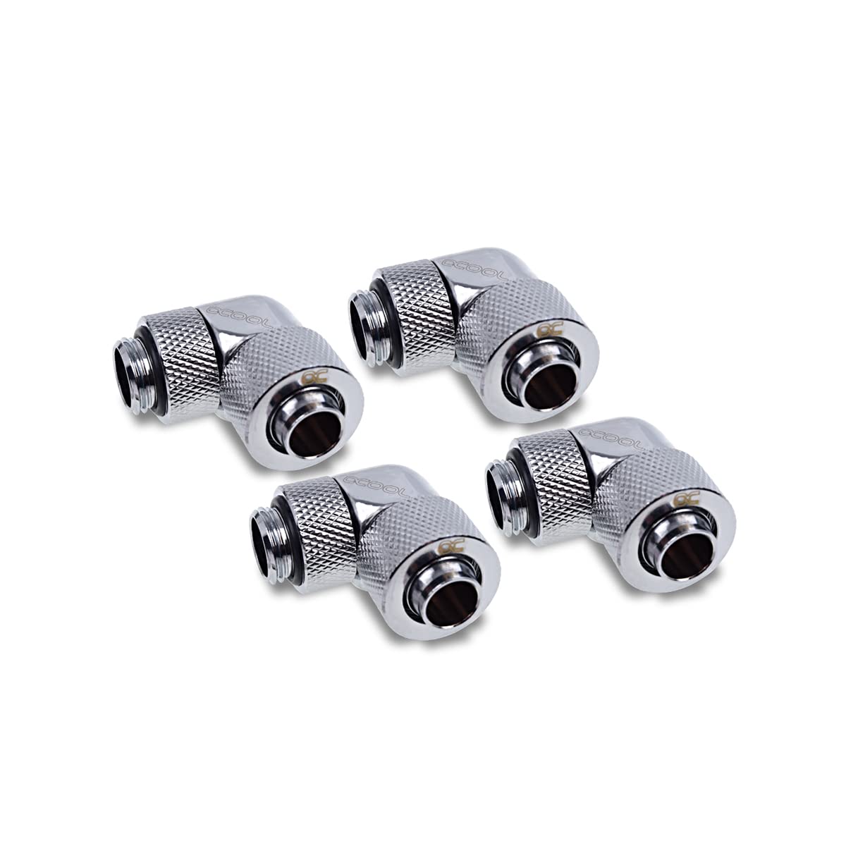 Alphacool Eiszapfen 13/10 mm Compression Fitting 90° Rotatable G1/4-4pcs Set Chrome