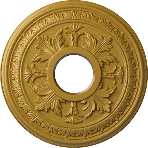 Ekena Millwork CM15BAIGS 15 3/8"OD x 4 1/4"ID x 1 1/2"P Baltimore Ceiling Medallion Fits Canopies Up to 5 1/2", Iridescent Gold