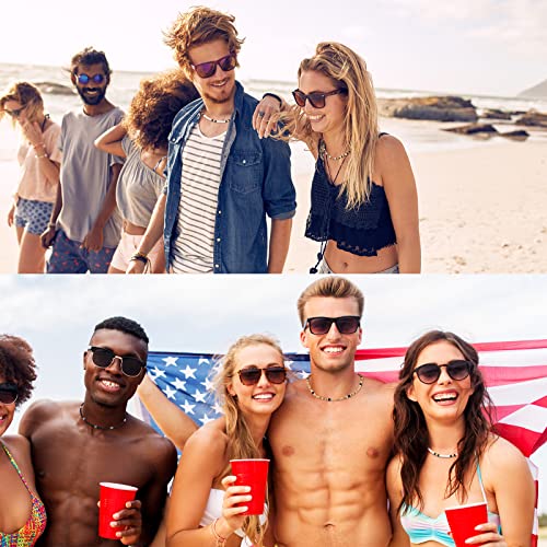 Bonuci 4 Pcs Puka Shell Necklace for Men Beaded Surfer Necklaces Beach Hawaiian Choker Women Jewelry, Christmas gifts4