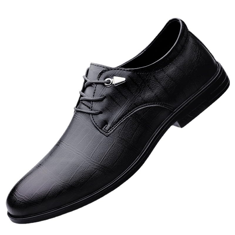 Men's Tuxedo Dress Shoes Mens Classic Lace Up Low Top Leather Oxford Shoes Comfort Hand Stitched Business Formal Derby Shoes