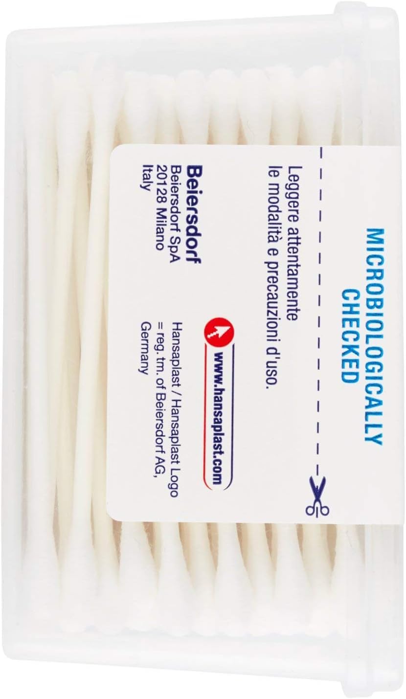 Hansaplast Bastoncini Cotonati in Carta Biodegradabile, 1 confezione x 200 pezzi, 100% Puro Cotone Idrofilo, Adatti per Pelli Sensibili, Made in Italy