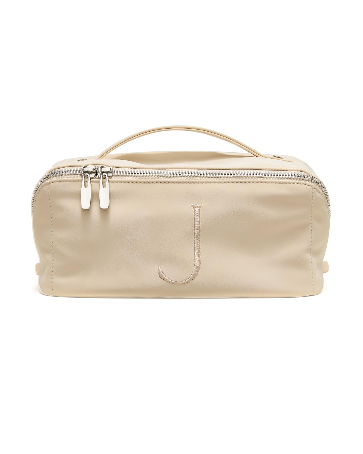 EACHY Travel Makeup Bag for Women, Personalized Initial J Cosmetic Bag