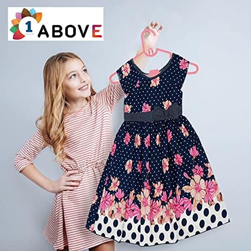 1ABOVE 40 Pack Plastic Nursery Hangers, Nonslip Baby Coat Hangers, Space Saving Tubular Hangers, More Storage for Kids Children Clothes Dresses (Colour) (1)