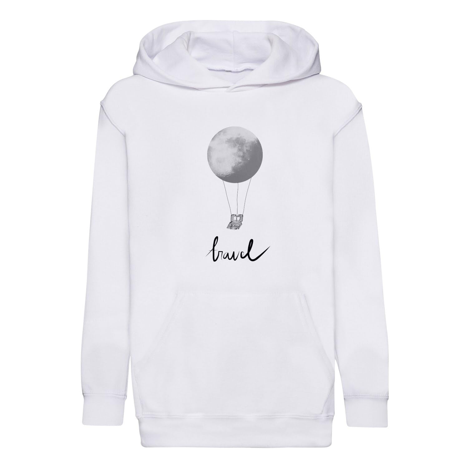 Sweat à capuche enfant lune et montgolfière premium en coton doux