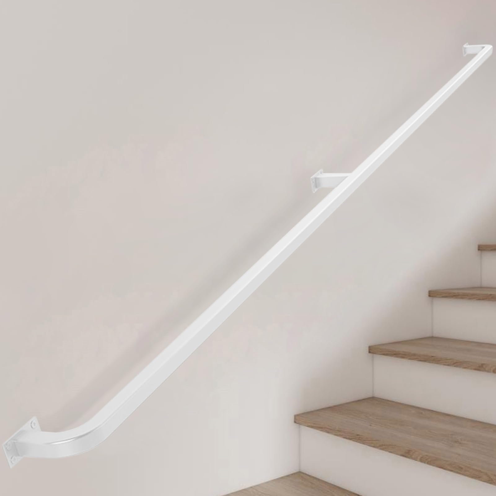 Tige de support de rampe d'escalier métallique blanche pour sécuriser les petites marches