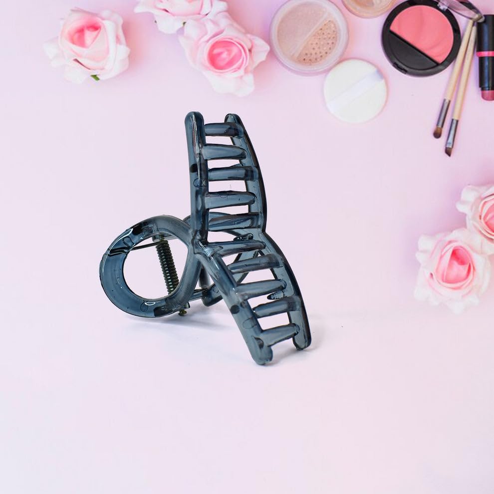Image of Plastic Hair Clamp Grip Simple Matte Hair Barrette Clamp for Women and Womens, Strong Hold Claw Hair Clip for Daily Hair Styling, Assorted Colors, Pack of 6 Pieces