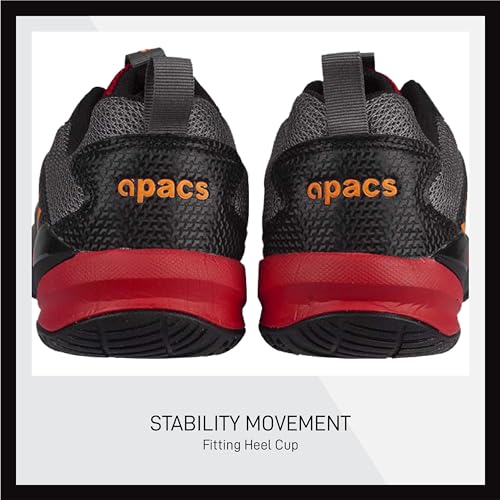 Image of Apacs Champ 303 (CP-303-XY) Non-Marking Professional Badminton Shoes | Ideal for Indoor Games (Badminton, Tennis, Volleyball, Squash) Durable | Super Stable | Hi-Comfy Badminton Shoe Grey Red (UK 7)