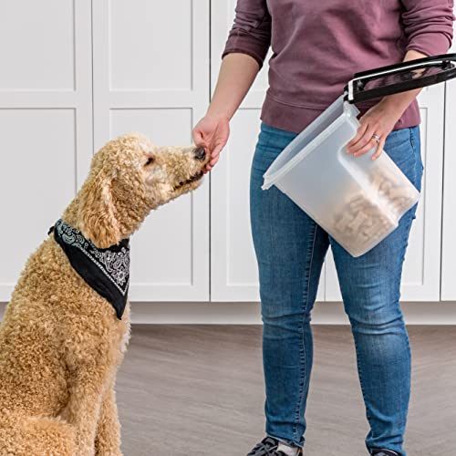 Iris Usa 6 Lbs / 8 Qt Weatherpro Airtight Pet Food Storage Container / Treat Box For Dog Cat And Bird Food, Keep Pests Out, Translucent Body, Easy Clean Up, Bpa Free, Clear/Black #TOP2