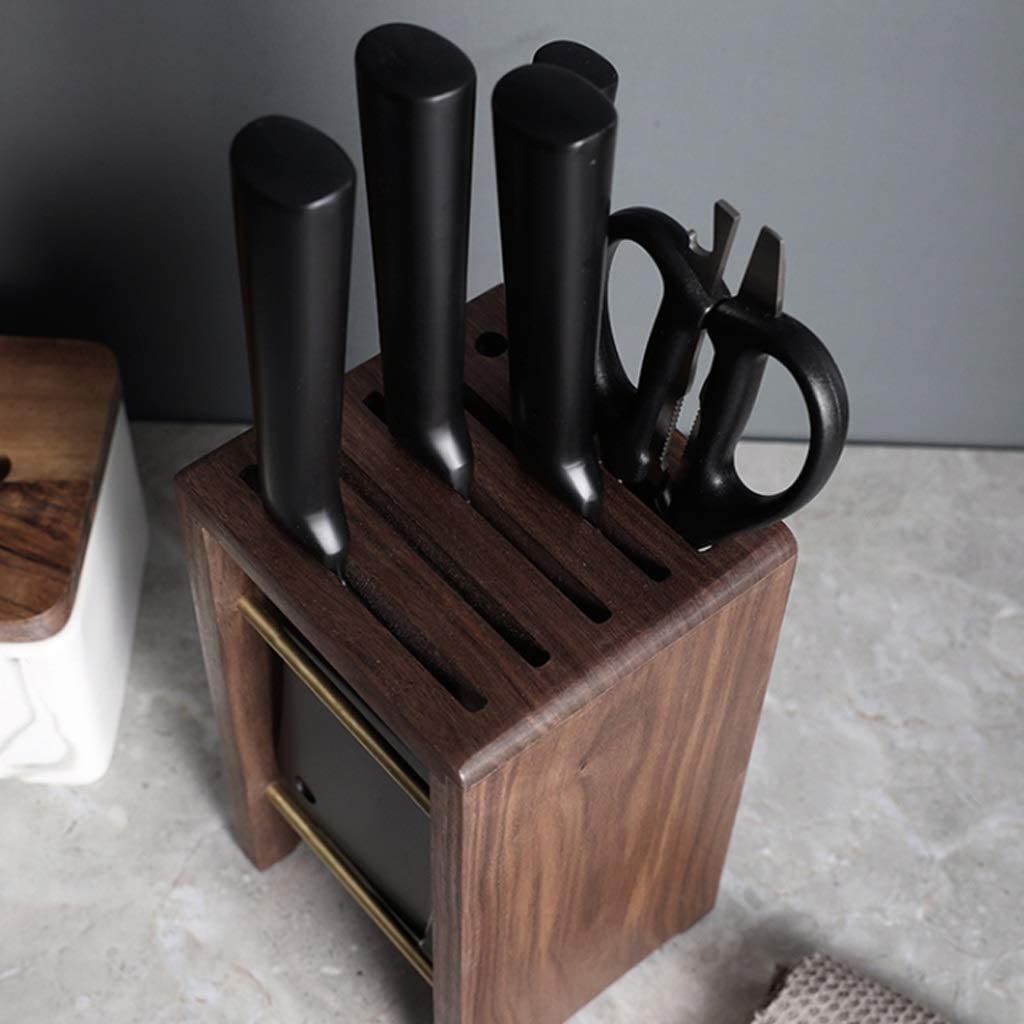 Bloque Cuchillos Cocina Soporte for Cuchillos De Madera Maciza, Soporte for Bloque De Cuchillos De Madera, Estante for Cuchillos Transpirable Seco, Marco De Cocina(B)