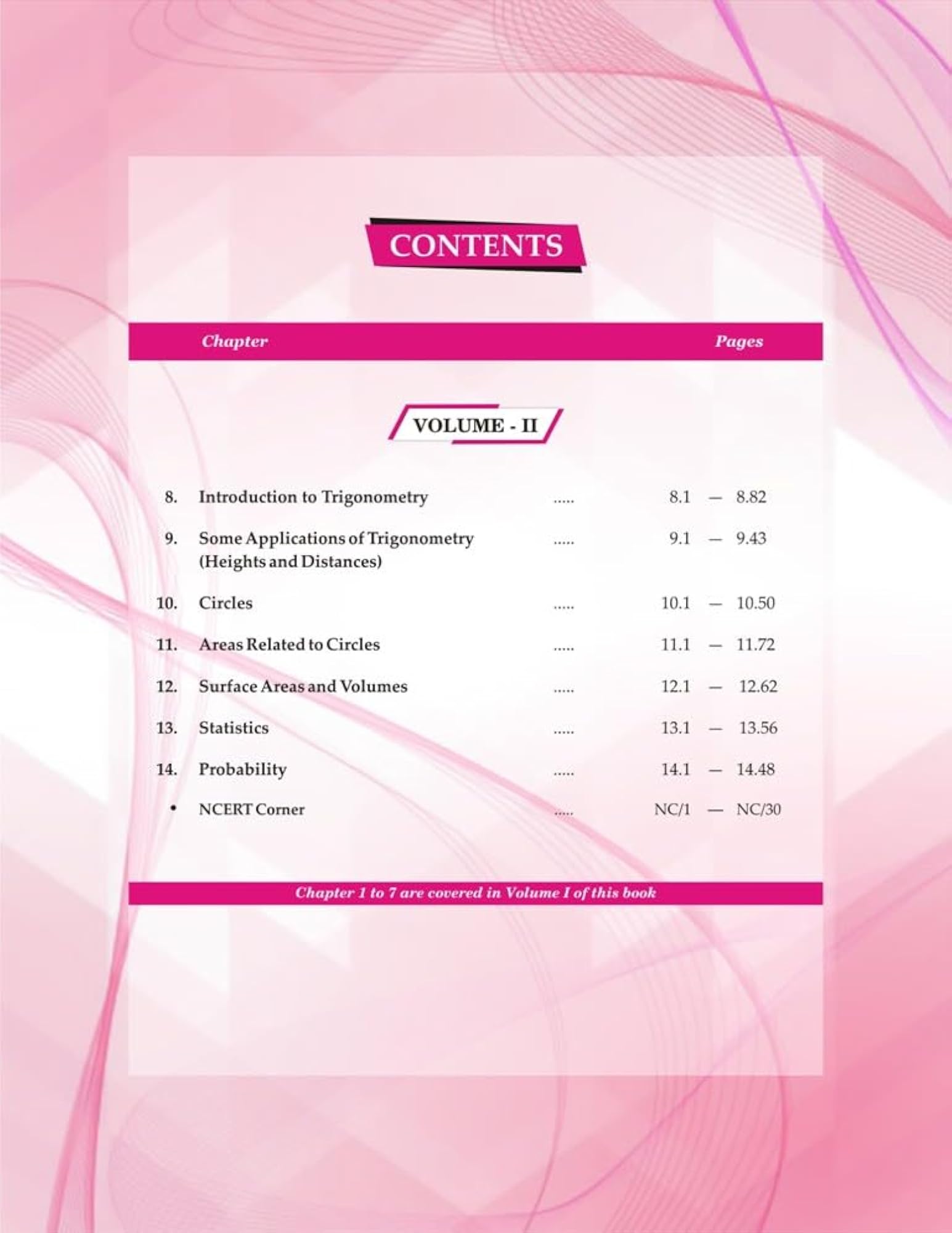 Elements of Mathematics for Class X, Vol-I and Vol-II