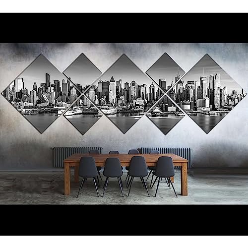 New York City Skyline №1089 impression toile 7 panneaux décoration murale