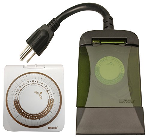 Woods 13571WD Indoor and Outdoor Plug-In Mechanical Timer Combo, 2 Pack, 1 Polarized and 2 Grounded  - //coolthings.us