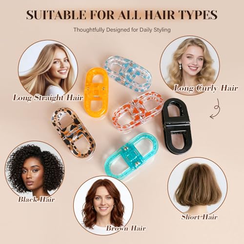 Pinzas para el cabello RCZETC 2 unidades azul y naranja miniatura 5