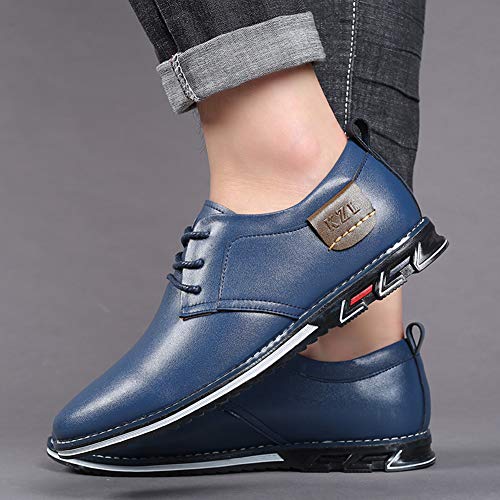 Image of Veslexth Men Casual Driving Sneakers Loafers Breathable Comfort Walking Wing Tips Lace Up Luxury Leather Shoes for Male Business Work Office Dress Outdoor