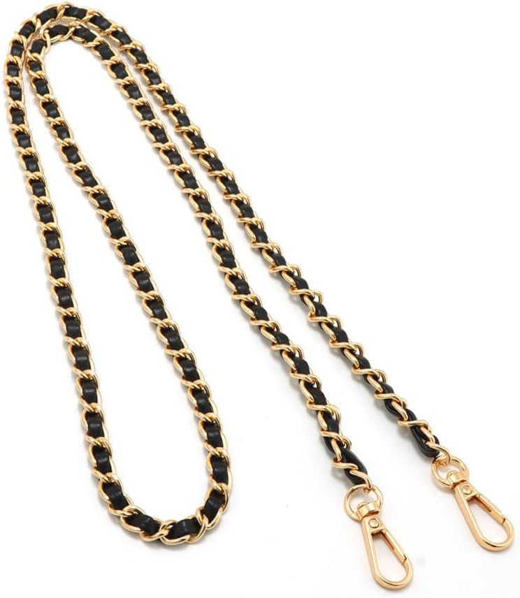 47" PU Leather Metal Chain Strap Purse Straps Replacement Crossbody for Handbags & Crossbody Bags
