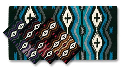 Mayatex Las Cruces Saddle Blanket, Black/Charcoal/Ash/Red Earth/Cream #TOP1