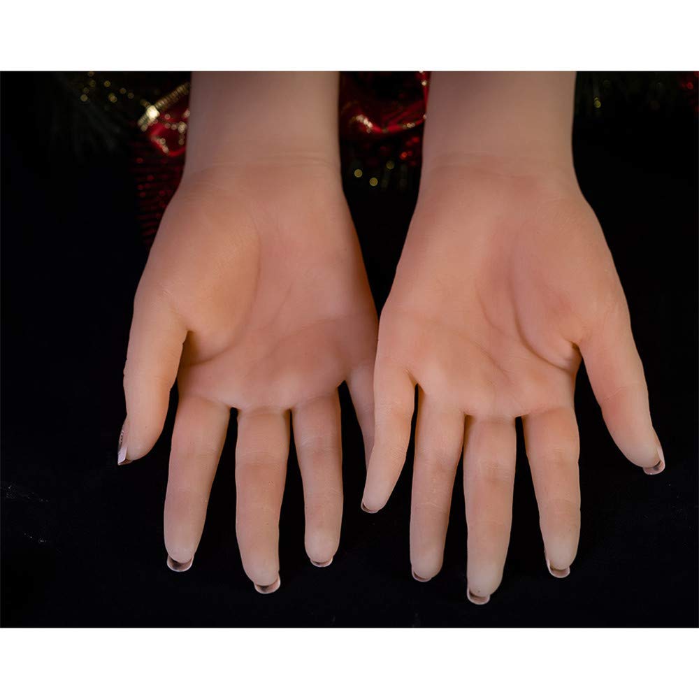 Mani morbide per Esercitazione per Nail Art, Modello di Mano in Silicone Manichino per manichino Flessibile in Silicone Morbido Realistico per Display conbraccialetto e Guanto ad Anello