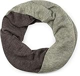 2 farbiger Loop Schlauchschal styleBREAKER weicher Feinstrick Loop Schal in edler Melange Optik, Schlauchschal, fein gestrickt, Unisex 01016135, Farbe:Grau-Grün