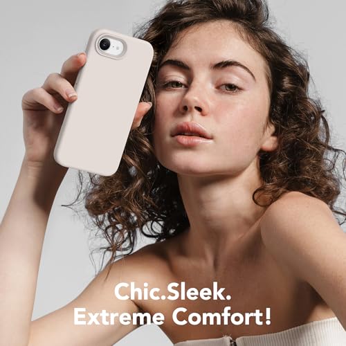 Image of Magnetic for iPhone 17e /iPhone 16e Case, Compatible with MagSafe, [Soft Anti-Scratch Microfiber Lining] Slim Silicone Shockproof Protective Phone Case for iPhone 17e /16e 6.1 inch, Stone