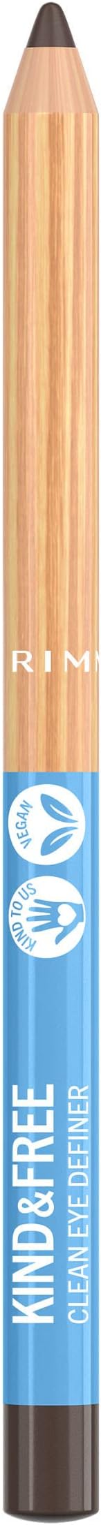 Rimmel London Kind & Free Clean Eyeliner Pencil, Creamy Texture, Rich Colour, Vegan Formula - 002 - Pecan, 1.1g (0.04oz)