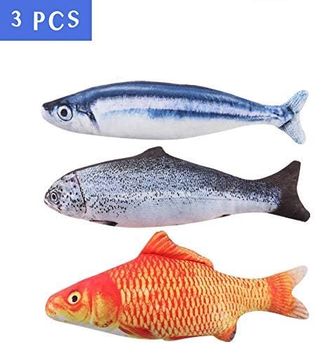 MAXXV Catnip Fish Toys for Cats - North American Organic Catnip - 3PCS Catnip Toys for Cats - 11.5" Simulation Fish Plush Cat Interactive Toys - Cat Toy for Kittens and Adults