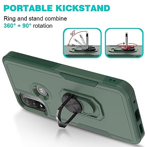 Coque Moto E20 E30 E40 antichoc avec anneau métal vert