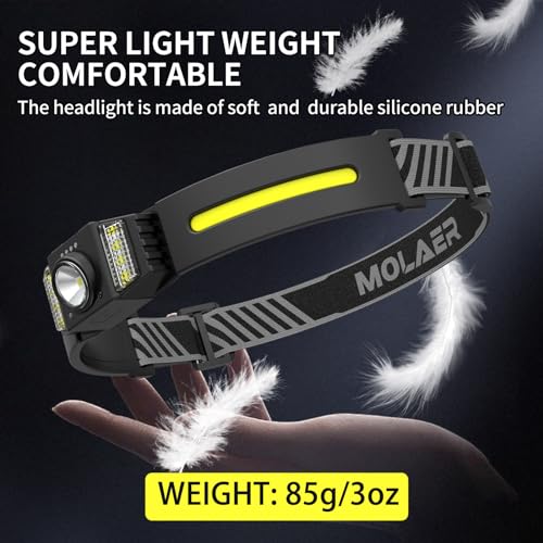 Lampe frontale légère anti-intempéries éclairage large 270° - 7