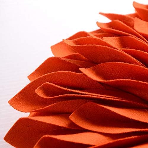 JWH Decorative Flower Throw Pillow Covers Round 3D Sunflower Pillow Cases Floral Pillowcase Handmade Cushion for Couch Bed Living Room Bedroom Decor 12 Inch Orange - Image 6