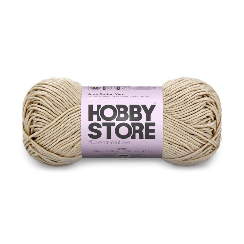 Image of Cotton - Aran Yarn - 100% Mercerised Cotton Aran Yarn for Crochet & Knitting Durable Home Decor (1 ball /100 g) - 442 Skin | Magic Needles