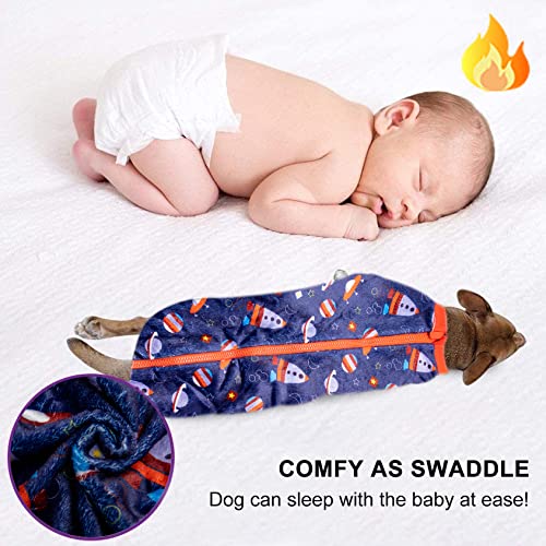 Lovinpet Pajamas For Large Girl Dogs, Soft & Upgraded Lightweight Fabric Space Rocket And Spaceship Navy Prints Dog Clothes, Fashionable Dog Flannel Shirt, Suitable For Small Dog Breeds,Red #TOP6